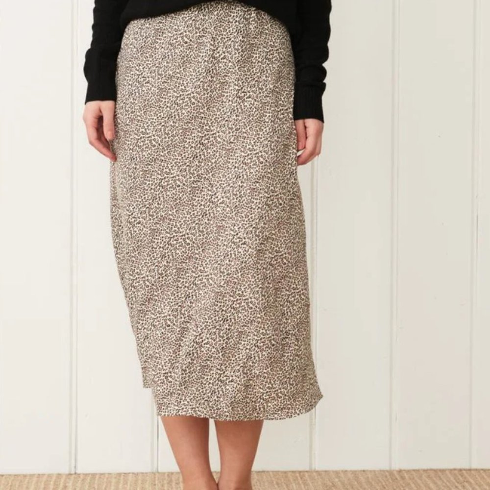 Jenni Kayne Leopard Slip Midi Skirt